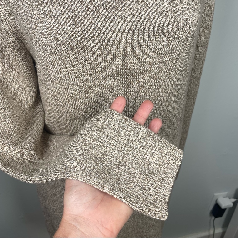 Belford for Neiman Marcus Silk Blend Turtleneck Sweater Heather Brown Tan Large - Picture 6 of 11